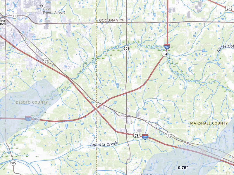 NEXRAD radar-signature map of the hail storm over Byhalia, MS on Apr 28, 2026