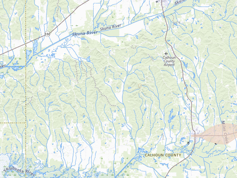 Radar-estimated hail-size map of the storm over Calhoun City, MS on Apr 28, 2026