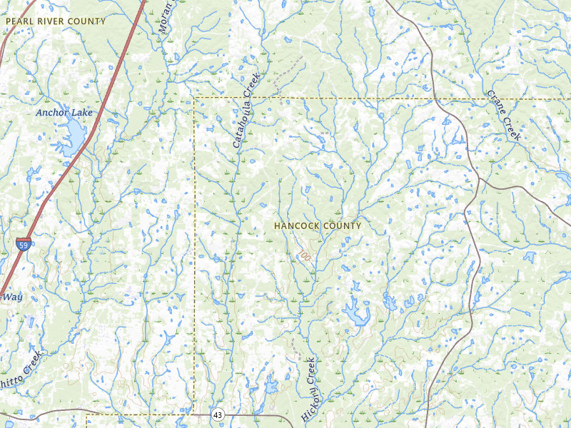 Radar-estimated hail-size map of the storm over Carriere, MS on Jun 24, 2026