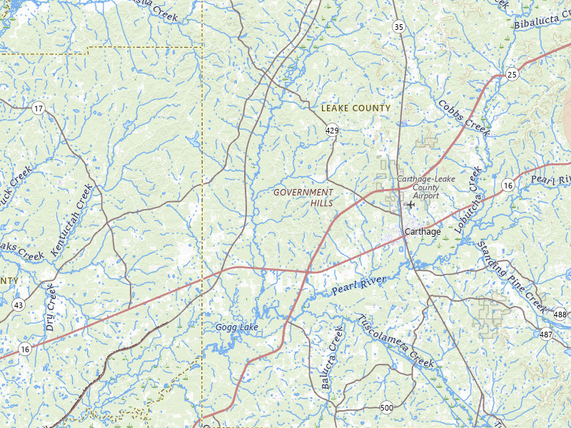 Radar-estimated hail-size map of the storm over Carthage, MS on Mar 7, 2026