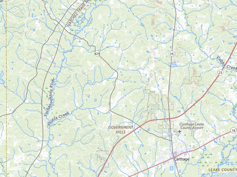 NEXRAD radar-signature map of the hail storm over Carthage, MS on Apr 28, 2026