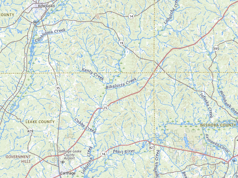 Radar-estimated hail-size map of the storm over Carthage, MS on May 8, 2026