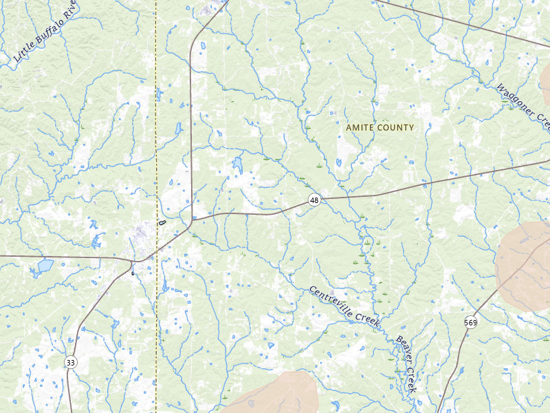 Radar-estimated hail-size map of the storm over Centreville, MS on Mar 7, 2026