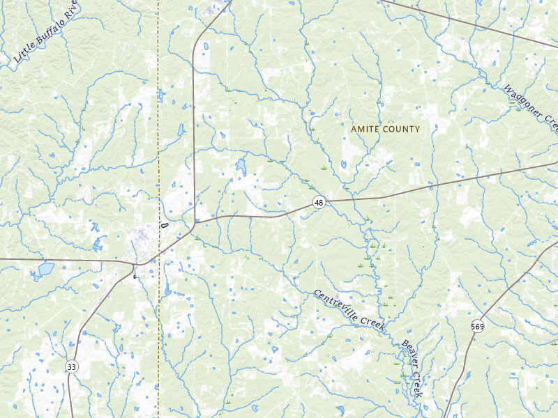 Radar-estimated hail-size map of the storm over Centreville, MS on Apr 24, 2026