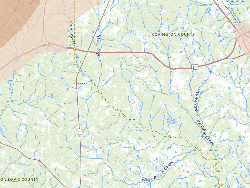 Radar-estimated hail-size map of the storm over Collins, MS on May 6, 2026