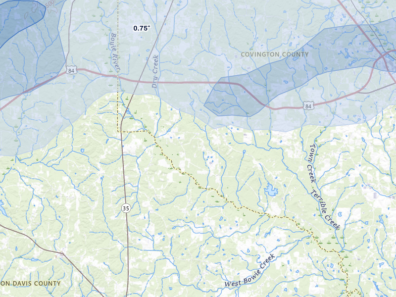 NEXRAD radar-signature map of the hail storm over Collins, MS on May 6, 2026