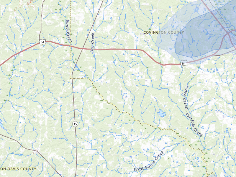 NEXRAD radar-signature map of the hail storm over Collins, MS on Jul 5, 2026