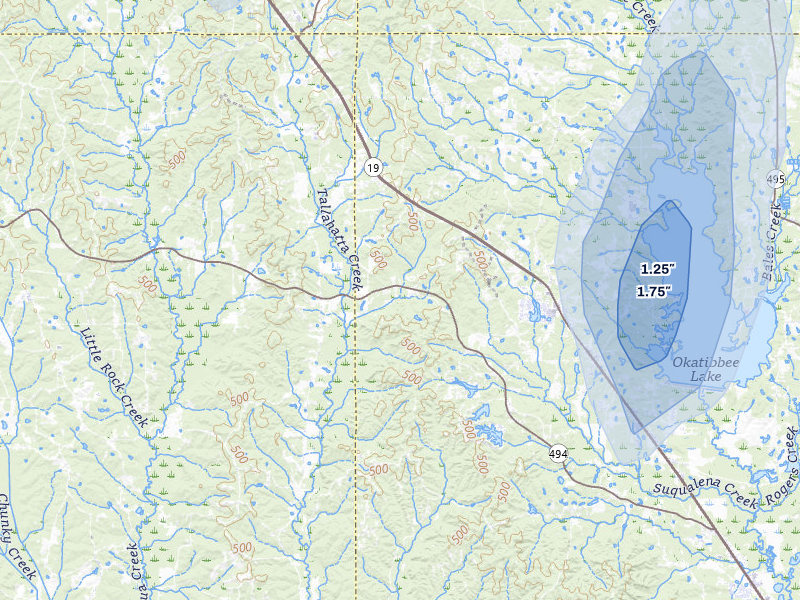 NEXRAD radar-signature map of the hail storm over Collinsville, MS on Apr 1, 2026