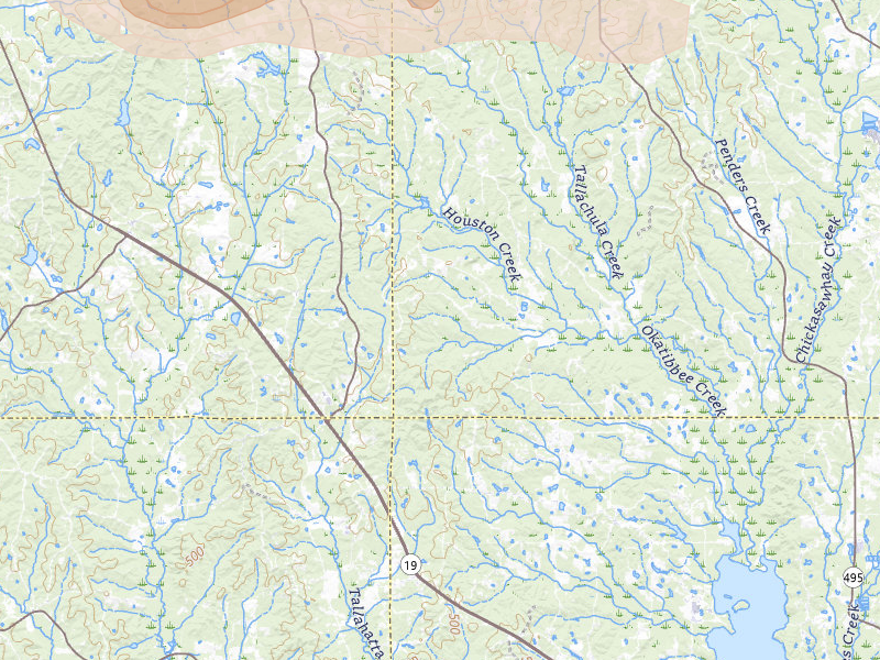 Radar-estimated hail-size map of the storm over Collinsville, MS on Apr 29, 2026