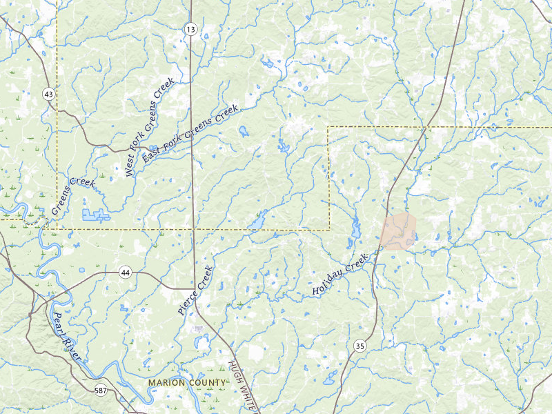 Radar-estimated hail-size map of the storm over Columbia, MS on Apr 26, 2026