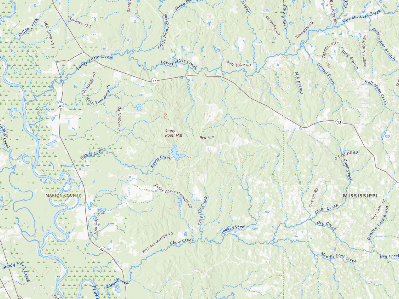 NEXRAD radar-signature map of the hail storm over Columbia, MS on Sep 3, 2026