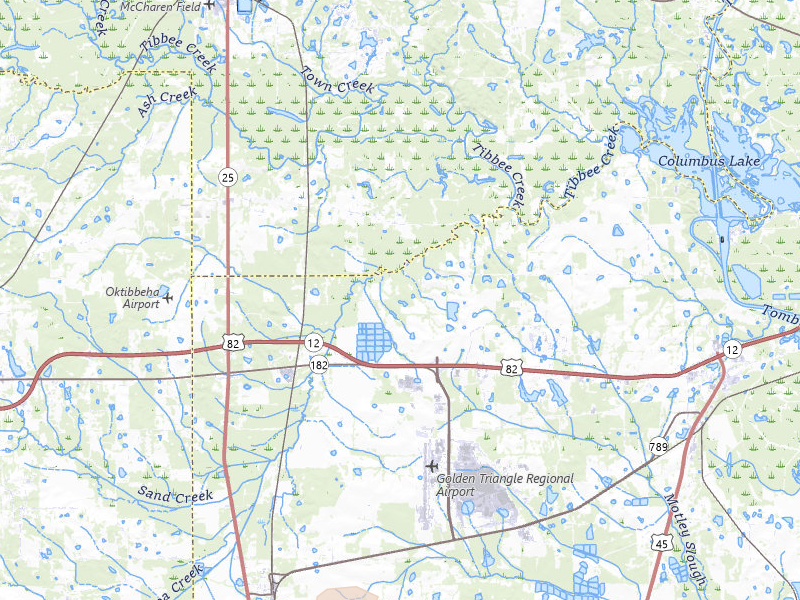 Radar-estimated hail-size map of the storm over Columbus, MS on Mar 7, 2026
