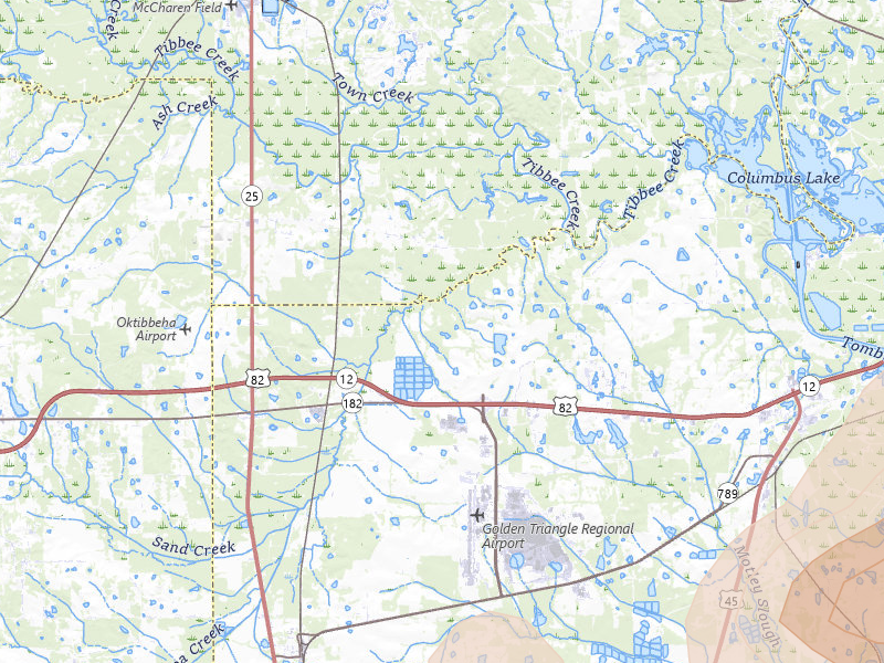 Radar-estimated hail-size map of the storm over Columbus, MS on Jul 1, 2026