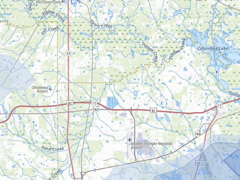 NEXRAD radar-signature map of the hail storm over Columbus, MS on Jul 1, 2026