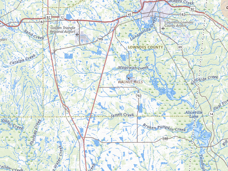Radar-estimated hail-size map of the storm over Columbus, MS on Jul 3, 2026