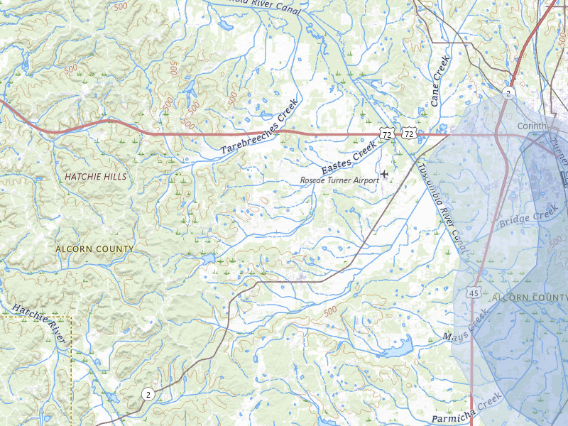 NEXRAD radar-signature map of the hail storm over Corinth, MS on Jun 1, 2026