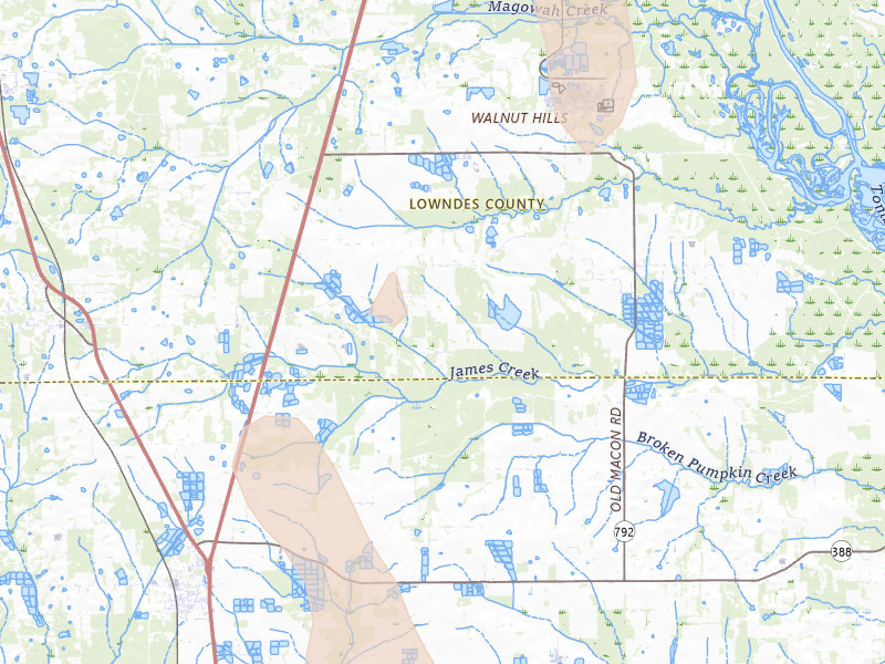 Radar-estimated hail-size map of the storm over Crawford, MS on Aug 26, 2026