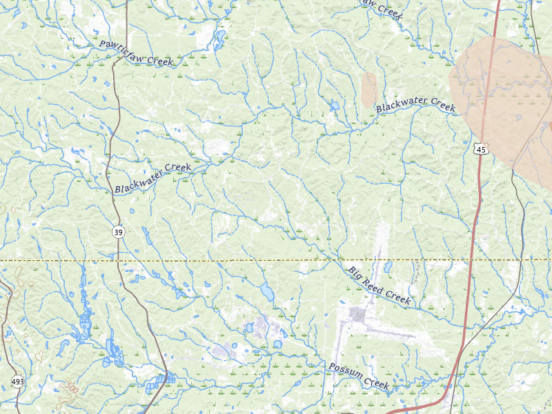 Radar-estimated hail-size map of the storm over De Kalb, MS on Aug 20, 2026