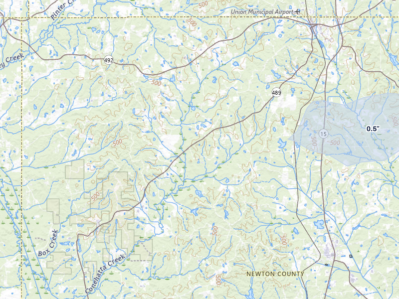 NEXRAD radar-signature map of the hail storm over Decatur, MS on Aug 20, 2026