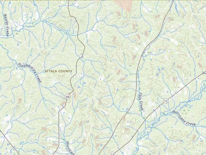 Radar-estimated hail-size map of the storm over Ethel, MS on Jun 19, 2026