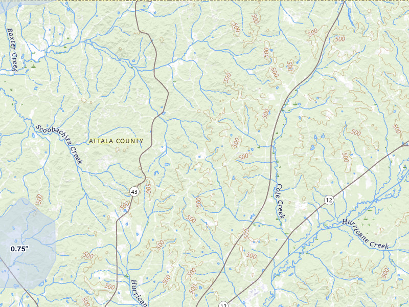 NEXRAD radar-signature map of the hail storm over Ethel, MS on Jul 2, 2026