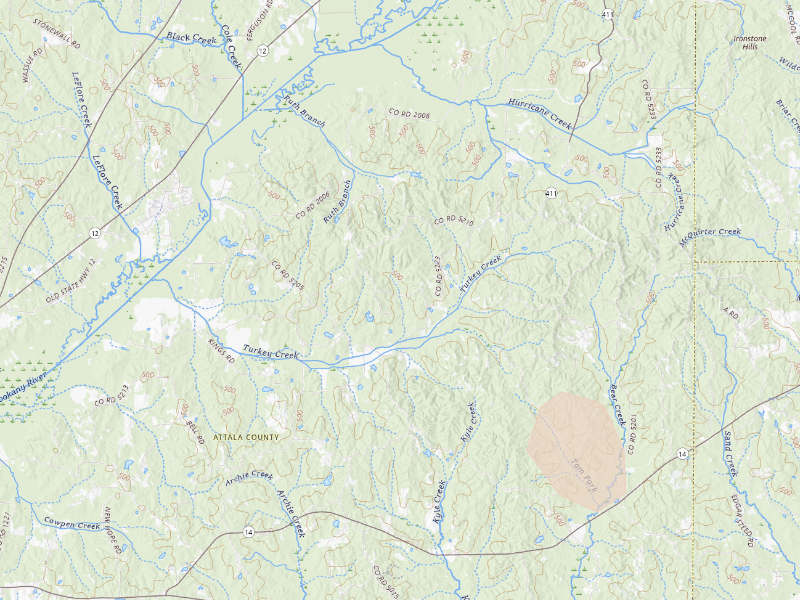 Radar-estimated hail-size map of the storm over Ethel, MS