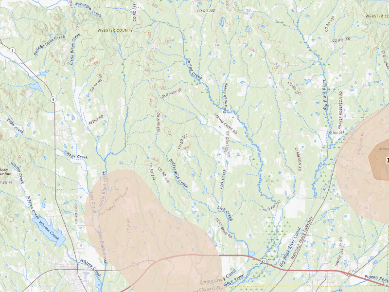 Radar-estimated hail-size map of the storm over Eupora, MS