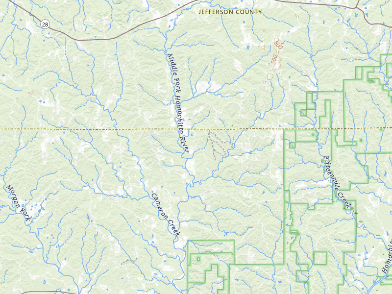 Radar-estimated hail-size map of the storm over Fayette, MS on May 23, 2026