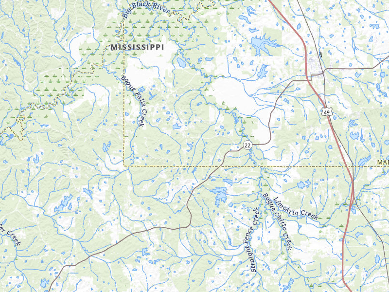 Radar-estimated hail-size map of the storm over Flora, MS on Jul 1, 2026