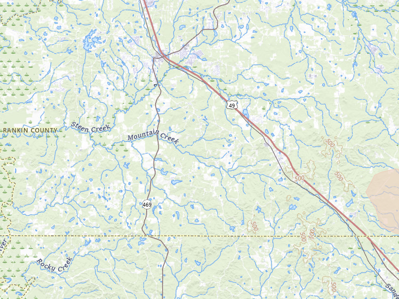 Radar-estimated hail-size map of the storm over Florence, MS on Apr 25, 2026