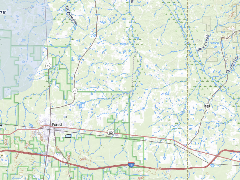 NEXRAD radar-signature map of the hail storm over Forest, MS on Mar 7, 2026