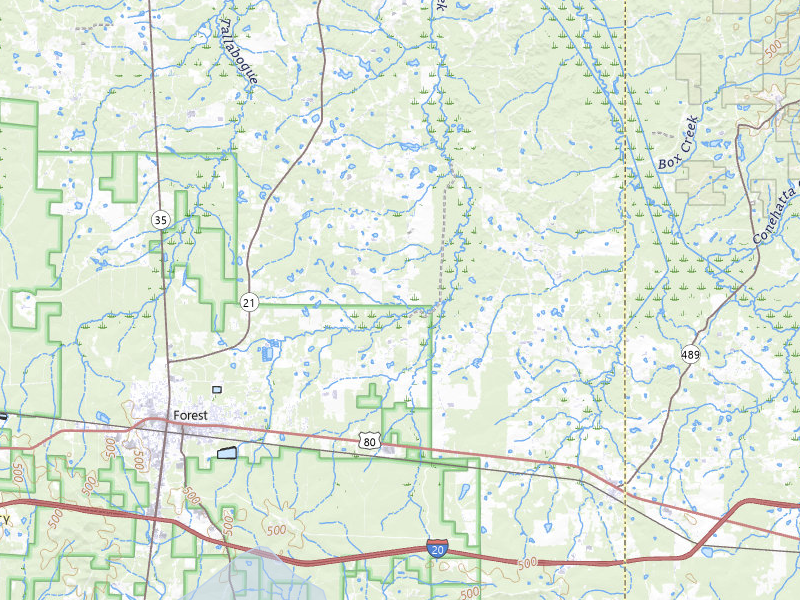 NEXRAD radar-signature map of the hail storm over Forest, MS on May 8, 2026