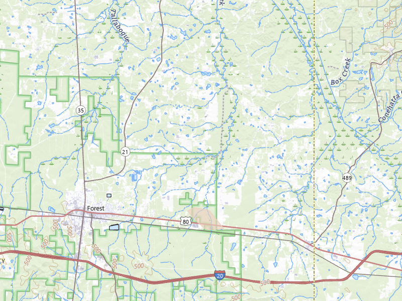 Radar-estimated hail-size map of the storm over Forest, MS on Jul 13, 2026