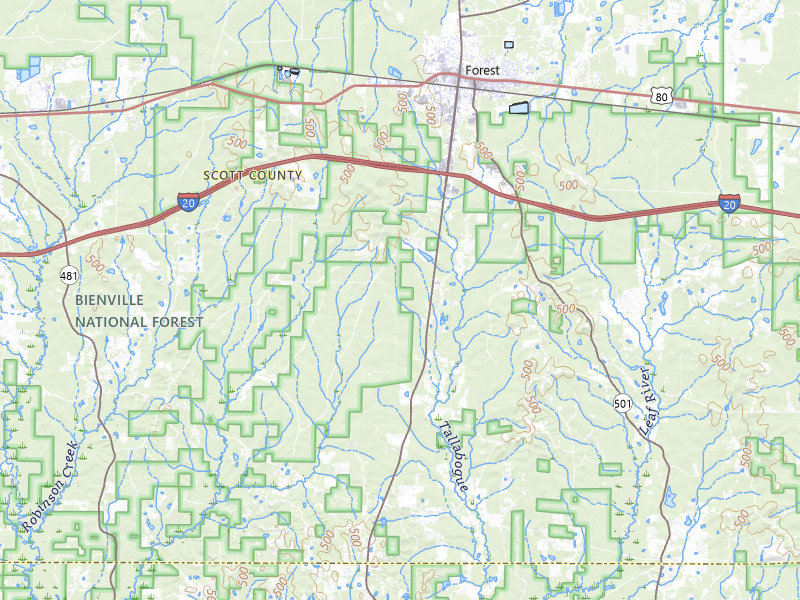 Radar-estimated hail-size map of the storm over Forest, MS on Sep 2, 2026