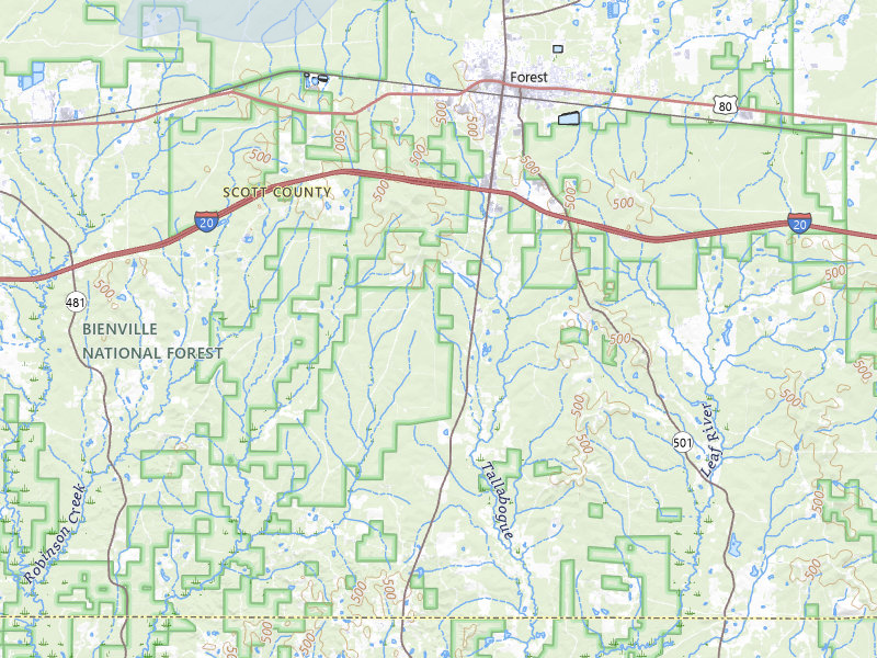 NEXRAD radar-signature map of the hail storm over Forest, MS on Sep 2, 2026