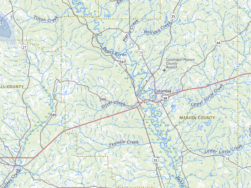 NEXRAD radar-signature map of the hail storm over Foxworth, MS on Aug 20, 2026