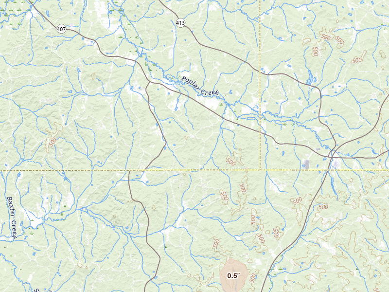 Radar-estimated hail-size map of the storm over French Camp, MS on May 29, 2026