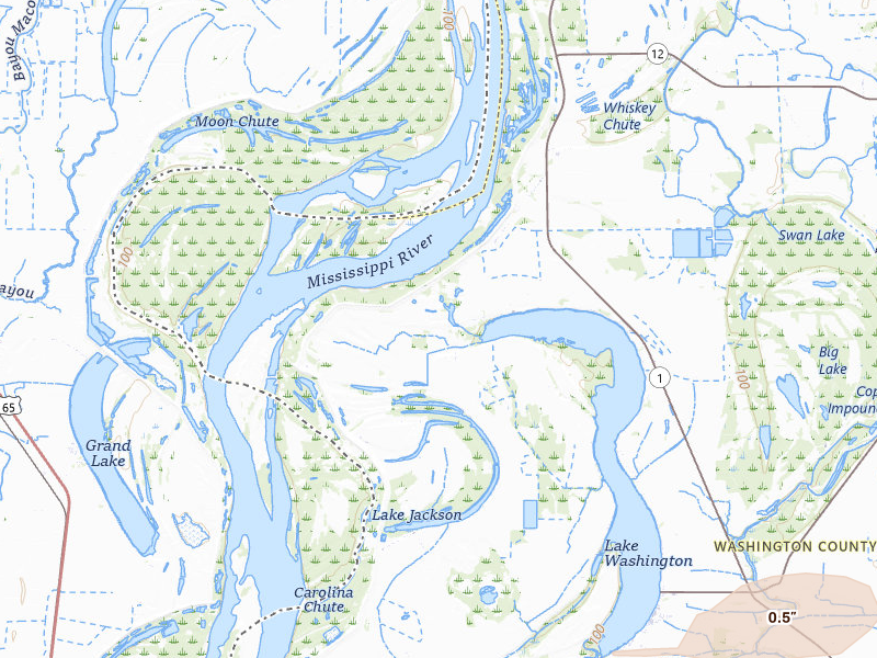Radar-estimated hail-size map of the storm over Glen Allan, MS on Apr 24, 2026