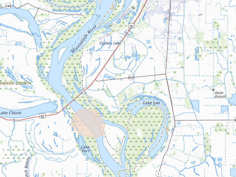 Radar-estimated hail-size map of the storm over Greenville, MS on Aug 20, 2026