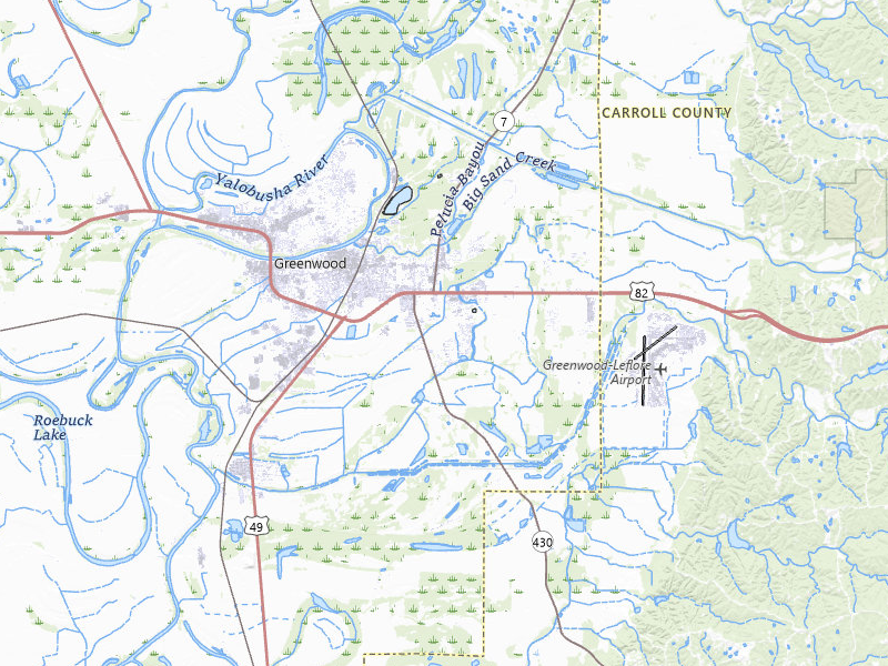 NEXRAD radar-signature map of the hail over Greenwood, MS