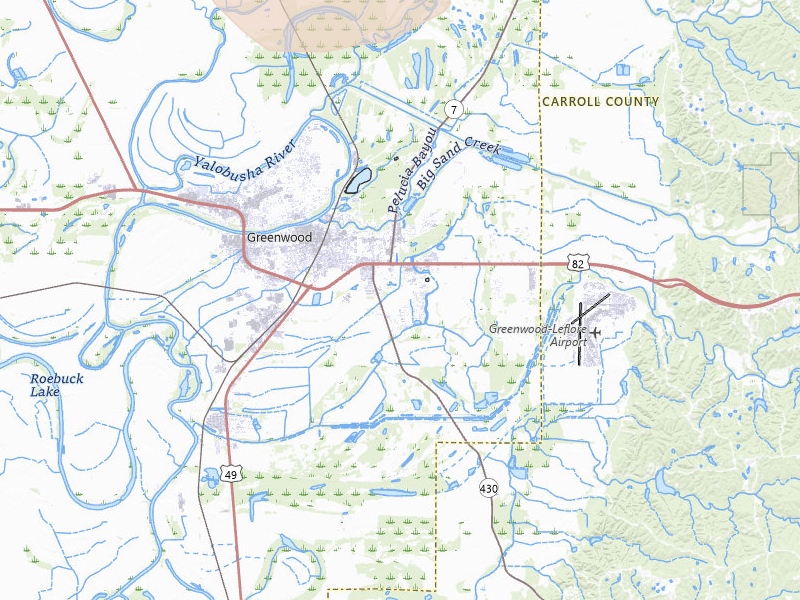 Radar-estimated hail-size map of the storm over Greenwood, MS on Jul 1, 2026