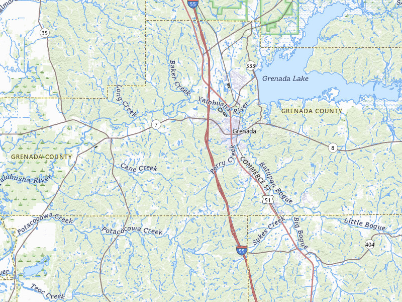 Radar-estimated hail-size map of the storm over Grenada, MS on Jul 13, 2026