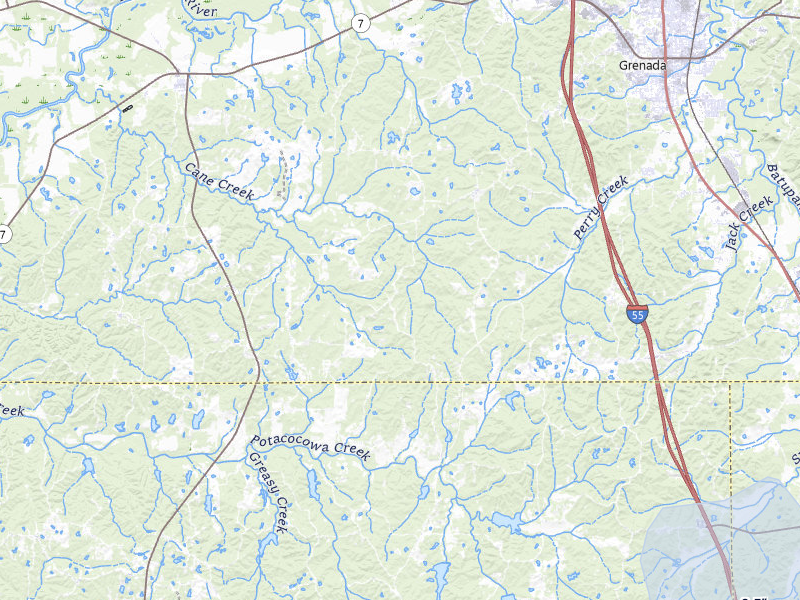 NEXRAD radar-signature map of the hail over Grenada, MS