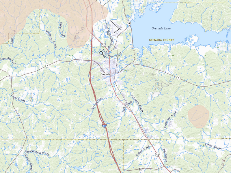 Radar-estimated hail-size map of the storm over Grenada, MS
