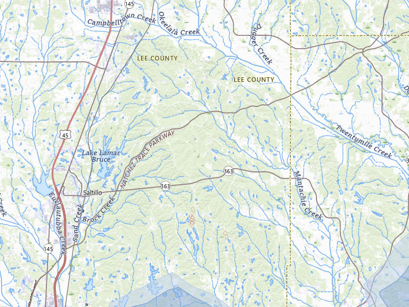 NEXRAD radar-signature map of the hail storm over Guntown, MS on Jul 9, 2026