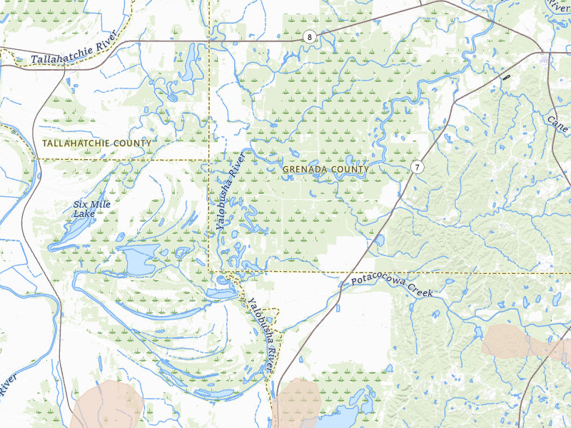 Radar-estimated hail-size map of the storm over Holcomb, MS on Apr 28, 2026