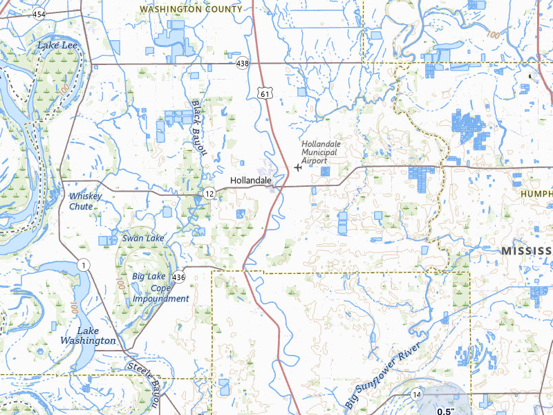 NEXRAD radar-signature map of the hail storm over Hollandale, MS on Mar 6, 2026