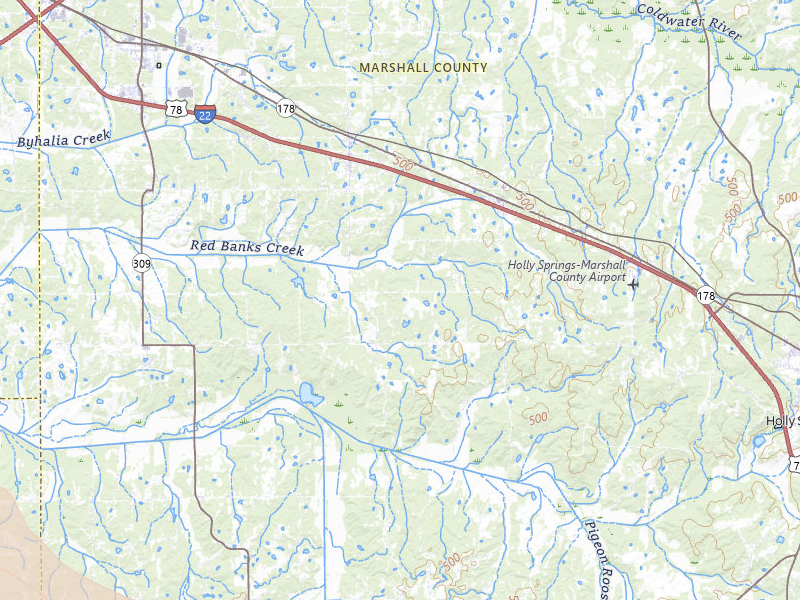Radar-estimated hail-size map of the storm over Holly Springs, MS on Feb 26, 2026