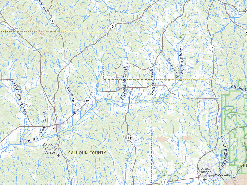 Radar-estimated hail-size map of the storm over Houlka, MS on Apr 28, 2026