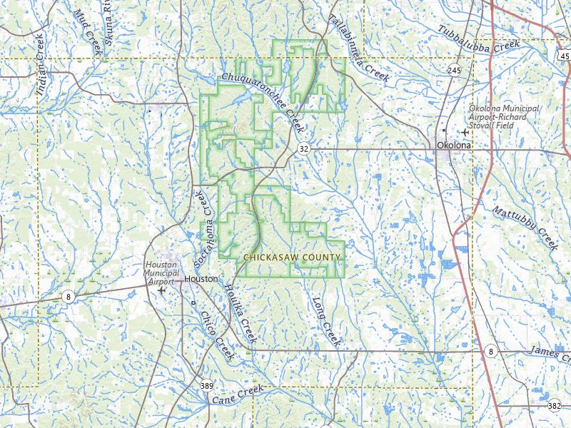 Radar-estimated hail-size map of the storm over Houston, MS on Jul 4, 2026
